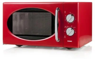 Produktbild von Domo DO2925, Arbeitsplatte, Solo-Mikrowelle, 25 l, 900 W, Drehregler, Rot