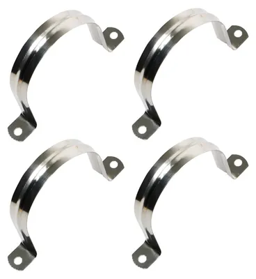 Image de 4 colliers de serrage en acier inoxydable pour tubes de 100 mm