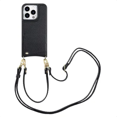Produktbild von Selencia Nova HandyHülle mit Kordel und Kartenhalter iPhone 15 Pro - Schwarz