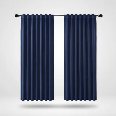 Obrázek produktu pro Zatemňovací závěsy Termoizolační 2 kusy Elegantní 175x140 cm Námořnické modré