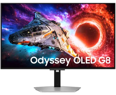 Produktbild von Samsung 32" Odyssey OLED G8 (G80SH) 4K 240Hz UHD Gaming Monitor, 81,3 cm (32"), 3840 x 2160 Pixel, 4K Ultra HD, OLED, 0,03 ms, Silber