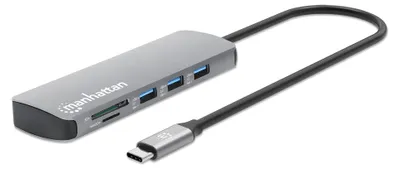 Zdjęcie produktu dla Manhattan 190459, Przewodowa, USB 3.2 Gen 1 (3.1 Gen 1) Type-C, 100 W, 10,100,1000 Mbit/s, Szary, Space Grey