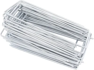 Zdjęcie produktu dla Ogrodzenia Wiklinowe 100 szt. Kotwy Gruntowe Ocynkowane Sz.:70 mm, Dł.:150 mm, Ø 3 - Kotwy Gruntowe do Agrowłókniny - Szpilki Stalowe Uniwersalne 3 mm