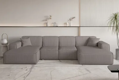 Produktbild von Wohnlandschaft Sofa U-Form CELES PREMIUM XS in Stoff Scala Taupe