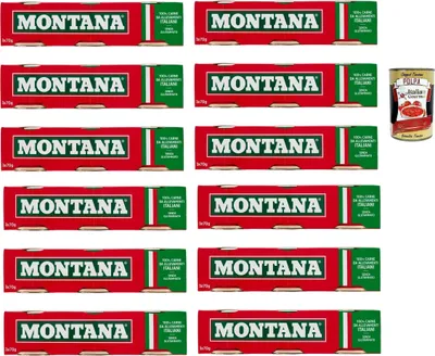 Produktbild von 12x Montana carne classica Rindfleisch in Aspik dose 3x70g 100% Italienisch Fleisch + Italian Gourmet polpa 400g