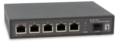 Produktbild von LevelOne GEP-0625 Netzwerk-Switch Unmanaged 2.5G Ethernet (100/1000/2500) Power over Ethernet (PoE) Schwarz