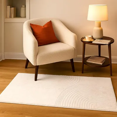Produktbild von Milton & Oldbrook Teppich 80 x 150 cm Targu Weiß