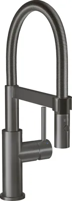 Produktbild von Villeroy & Boch 92730005 Steel Expert Compact Wasserhahn Küchenarmatur Hochdruck mit ausziehbarer Brause Anthracite - inkl.