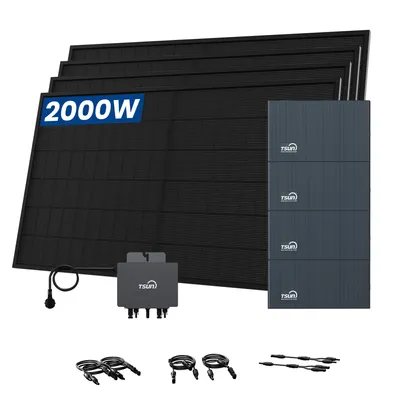 Produktbild von TSUN SolarCan DCU2000Lite Balkonkraftwerk Speicher, DB2000 Lite Erweiterungsakku*3, 800W Mikrowechselrichter mit 4 x 500W Bifaziale Solarmodule