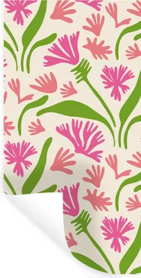 Produktbild von MuchoWow® Wandtattoo Wandsticker Wandaufkleber Blume - Muster - Blatt 40x80 cm Selbstklebend und Repositionierbar - Repositionierbar - Wasser abweisend