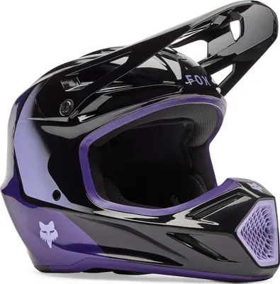 Image de Casque de motocross FOX V3 Spire pour jeunes, noir/violet, Y/M (51/52)