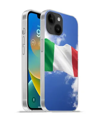 Produktbild von MuchoWow® Handyhülle Schutzhülle Hülle für Apple iPhone 14 - Softcase Die Flagge Italiens weht am Himmel Silikon Softcase Handy Hülle - Mobiltelefonhülle