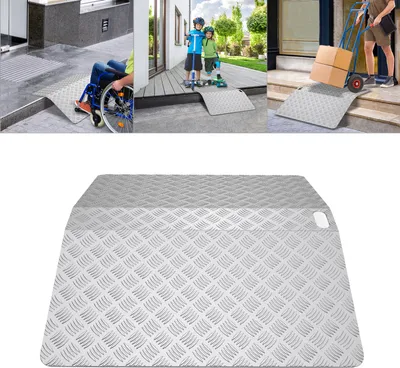 Obrázek produktu pro LARS360 Přenosná 80 cm dlouhá prahová rampa pro vozíčkáře, šířka 70 cm, výška 10 cm, protiskluzový prahový most pro vnitřní i venkovní použití