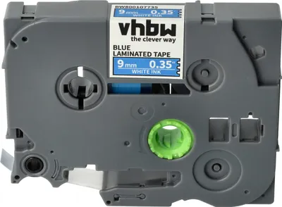 Produktbild von vhbw Schriftband-Kassette kompatibel mit Brother PT 200, 1800E, 1950VP, 1290VP, 1830VP, 18R, 1850, 1800, 1750 Etiketten-Drucker 8m x 9mm Weiß auf Blau
