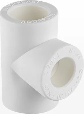 Produktbild von DN 25/20/20, PPR Aqua Plus T-Reduzierstück in Weiß | Wasserrohr, Heizungsrohr Klimaleitung Fusiotherm