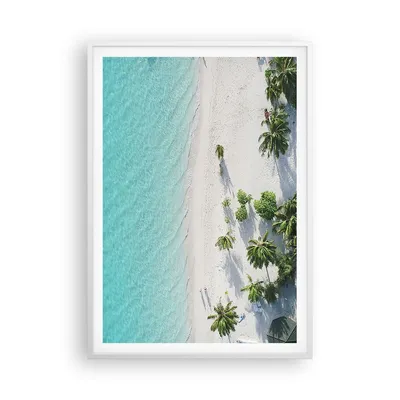 Produktbild von Gerahmtes Poster - Weißer Rahmen - Luftaufnahmen himmlisch Strand - 70x100 cm - Wand Bild - Wanddeko - Wandbilder - Kunstposter - Wandposter - Bilderrahmen - Bilder - Kunstdruck - P2WPA70x100-4532
