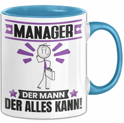Produktbild von Manager Tasse Geschenk für Manager Der Mann Der Alles Kann Geschenkidee zum Geburtstag (Blau)