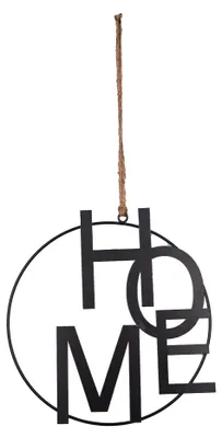 Image de Décoration murale "HOME" en métal, 25 cm, couleur noire