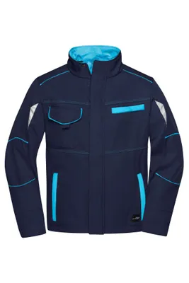 Produktbild von Workwear Softshell Jacket - COLOR - navy/turquoise, Gr. 3XL