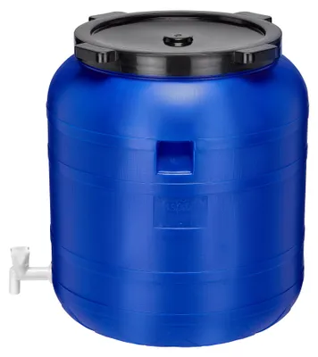 Produktbild von Garronda 150L Plastikfass BPA-freies Fass mit Hahn Universalfass Regenfass für Garten GD-0092, Blau