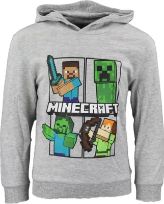 Produktbild von Minecraft Creeper Kinder Pullover – Grau / 116