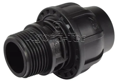 Productafbeelding van PE-Fitting koppeling 25 mm x 1 inch (33,3 mm) buitendraad zwart