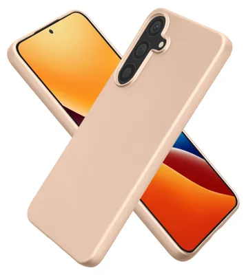 Produktbild von kwmobile Handyhülle für Samsung Galaxy S25 FE Hülle - Silikon Case metallisch schimmernd - Schutzhülle Cover - Metallic Gold