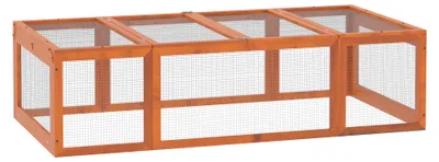 Produktbild von Freilaufgehege für Kleintiere Aufklappbares Dach Tannenholz Orange