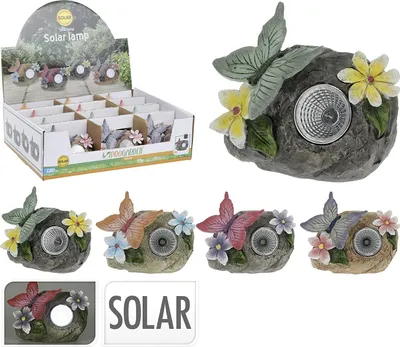 Produktbild von Solar Gartenlampe Schmetterling auf Stein 10 cm