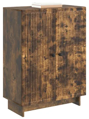 Image de vidaXL Meuble de rangement, bois fumé, 66 x 34,5 x 90 cm, panneaux de particules
