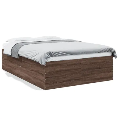 Produktbild von vidaXL Bettgestell Braun Eichen-Optik 120x200 cm Holzwerkstoff