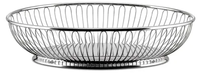 Ovale Drahtkorb, Edelstahl poliert, 28x8x21 cm