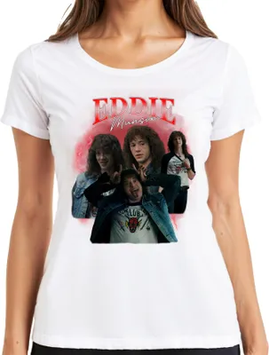 Produktbild von Eddie Munson Hellfire Club Stranger Metal Geschenk Vintage Serie 90s Bootleg Damen T-Shirt, Weiß, 3XL