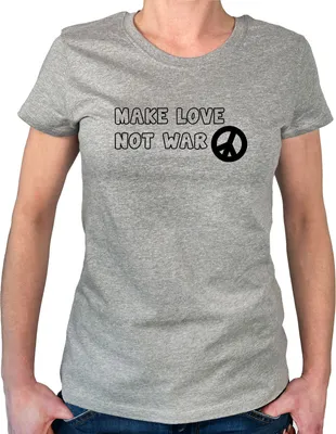 Produktbild von Huuraa Damen T-Shirt Make Love not War S Sport Grey Bio Baumwolle Fairtrade Damenshirt Geschenkidee