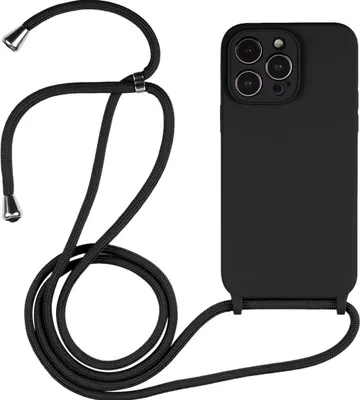 Produktbild von Mobigear Lanyard iPhone 14 Pro Max Silikon Handykette - Schwarz