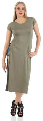 Produktbild von Longshirt mit Schlitze Shirt; Khaki/M/L 38/40