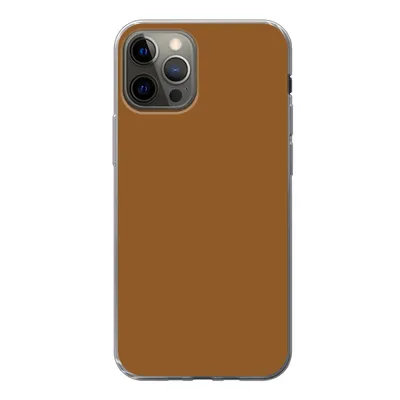 Produktbild von MuchoWow® Handyhülle Schutzhülle Hülle für iPhone 12 Pro Braun - Erdton - Unifarben Silikon Softcase Handy Hülle - Abdeckung