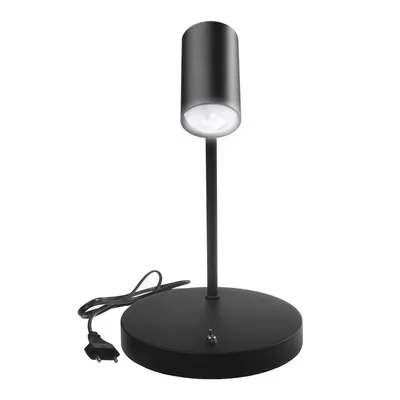 Imagen del producto de Lámpara de mesa Maclean GU10, foco, redonda, con casquillo GU10, con interruptor de 55x90 mm, color , modelo MCE370 B, más bombilla LED GU10 de 7W, modelo Maclean Energy MCE437 WW