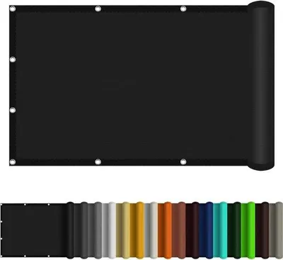 Produktbild von Außen-Schatten-Schirm mit 95% UV-Schutz - 190 x 200 cm - wasserdicht - Schwarz
