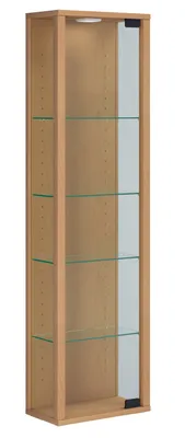 Immagine prodotto di Espositore in vetro appeso | Vetro espositore con vetro di sicurezza ESG | Dimensioni ca. H. 115 x W. 33 x D. 18 cm| Vetro espositore appeso | Moderno e salvaspazio | Espositore in vetro - Stano Mini