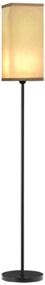 Image de Lampadaire sur pied salon lampe salon sur pied avec abat-jour beige effet lin interrupteur š€ pied ? 25 x 161,5 cm noir