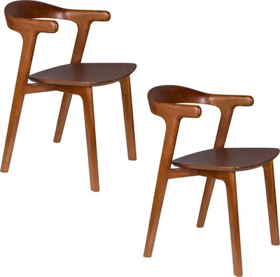 Produktbild von Zuiver Northwood Esszimmerstuhl mit Armlehne Holz Walnussfarbe - 2 er Set