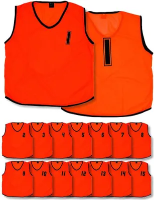 Image de Precision Maillots d'entraînement Sport Orange numérotés 1-15 pour adolescents
