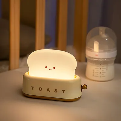 Produktbild von 360Home USB wiederaufladbare dimm Toaster Tischlampe LED Nachtlicht Beige