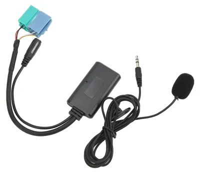 Bluetooth-AUX-Adapterkabel, 25 cm, Freisprechmikrofon, schwarz