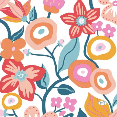Produktbild von Duni Servietten Blumen 33 x 33 cm - 20er Pack