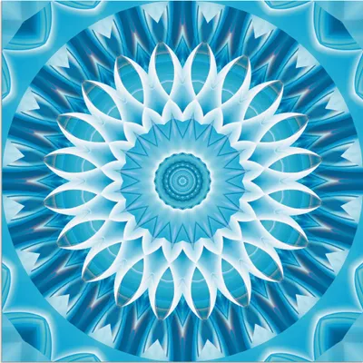 Produktbild von ARTland Wandbild Alu für Innen & Outdoor Mandala blau Blüte Größe: 40x40 cm