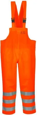 Produktbild von PROS Reflektierende Latzhose 1011 R Regenhose WASSERSCHUTZHOSE Wasserdicht Arbeitshose, Orange, 62