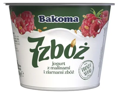 Image de Yaourt aux 7 céréales et framboises Bakoma 300 g