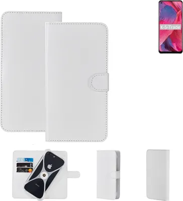 Produktbild von K-S-Trade Handy Hülle Schutz Hülle kompatibel mit Oppo A74 5G Cover Case Bookstyle Bumper weiß 1x